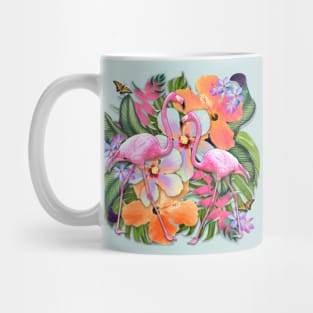 Tropical Vibes Flamingos Mug